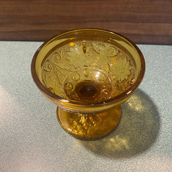 Amber Indiana Glass Tiara Fairy Lamp BOTTOM ONLY for replacement - Picture 2 of 5